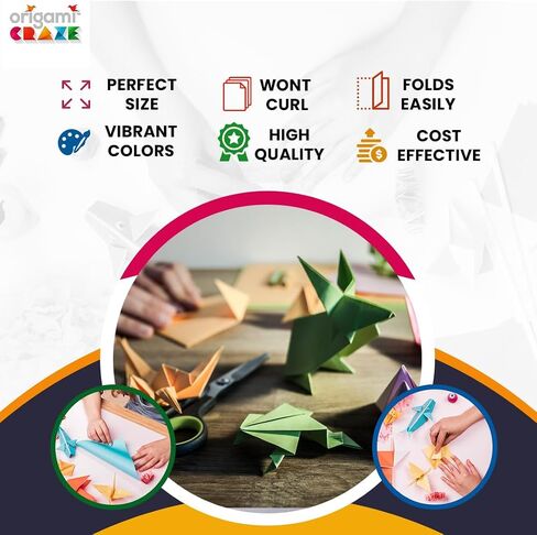 Origami Paper 500 Sheets Premium Quality for Arts and Crafts 6" Square Sheets 20 Vibrant Colours Same Colour on Both Sides 100 Design Ebook Included (See Back of Cover for Download info) in Saudi Arabia