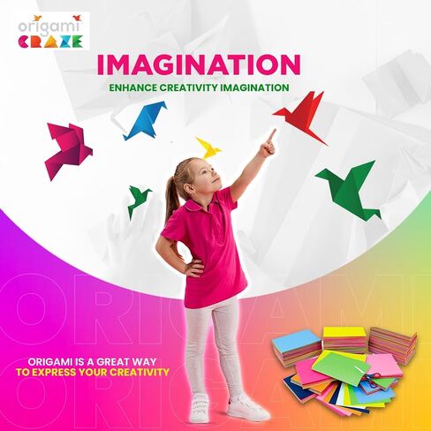 Origami Paper 500 Sheets Premium Quality for Arts and Crafts 6" Square Sheets 20 Vibrant Colours Same Colour on Both Sides 100 Design Ebook Included (See Back of Cover for Download info) in Saudi Arabia
