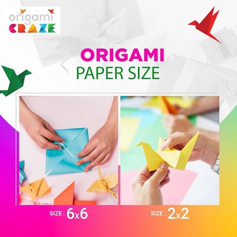 Origami Paper 500 Sheets Premium Quality for Arts and Crafts 6" Square Sheets 20 Vibrant Colours Same Colour on Both Sides 100 Design Ebook Included (See Back of Cover for Download info) in Saudi Arabia