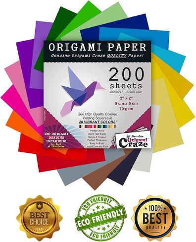 Origami Paper 500 Sheets Premium Quality for Arts and Crafts 6" Square Sheets 20 Vibrant Colours Same Colour on Both Sides 100 Design Ebook Included (See Back of Cover for Download info) in Saudi Arabia