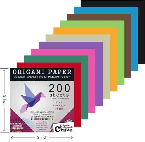 Origami Paper 500 Sheets Premium Quality for Arts and Crafts 6" Square Sheets 20 Vibrant Colours Same Colour on Both Sides 100 Design Ebook Included (See Back of Cover for Download info) in Saudi Arabia