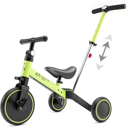 67i Tricycles for 1-3 Year Old Toddler Tricycle with Push Handle for 1-3 Years Old Trikes Toddlers Push Handle Boys and Girls Kids Push Trike Toddler Bike Adjustable Seat and Handle in Kuwait