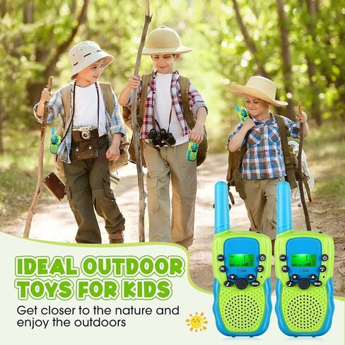 Jeebuu Walkie Talkies للأطفال، 22 قناة 3 كم مدى 2 طريقة Walkie Talkies في الهواء الطلق ألعاب STEM للفتيات من سن 3 إلى 12 سنة، هدايا عيد الميلاد للأولاد من سن 3 إلى 10 سنوات تناسب المشي لمسافات طويلة والتخييم in Kuwait