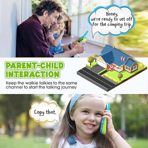 Jeebuu Walkie Talkies للأطفال، 22 قناة 3 كم مدى 2 طريقة Walkie Talkies في الهواء الطلق ألعاب STEM للفتيات من سن 3 إلى 12 سنة، هدايا عيد الميلاد للأولاد من سن 3 إلى 10 سنوات تناسب المشي لمسافات طويلة والتخييم in Kuwait