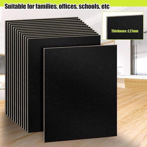 Rcybeo 20 Pcs Book Board, Binders Board Chipboard Designer Bookboard Kraft Heavy Duty Chipboard Sheets Bookbinding Supplies for Book Binding Cover (Black, 11 x 8.5 Inch 50PT) in Kuwait