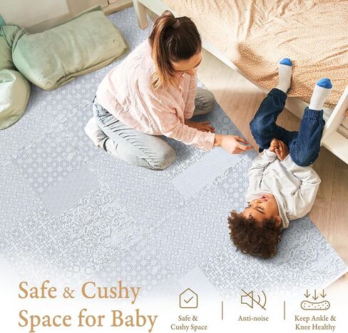 Premium Exercise & Baby Foam Play Mats - Stylish & Large Non-Toxic Puzzle Floor Mat - 6 Tiles - Spacious 6ft x 4ft - Peel-Resistant Reinforced Version - Soft, Thick, Waterproof -Totem Beige in Kuwait