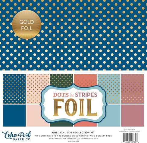 Echo Park Paper Company Gold Foil Dot Collection Kit 12-x-12-Inch in Saudi Arabia