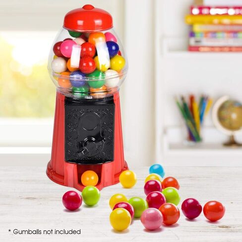 ArtCreativity Gumball Machine Bank for Kids, Set of 2, 5.25 Inch Desktop Bubble Gum Mini Candy Dispenser, Unique Money Saving Coin Bank, Great Gift or Vintage Office Desk Decoration- Gumballs Included in Kuwait