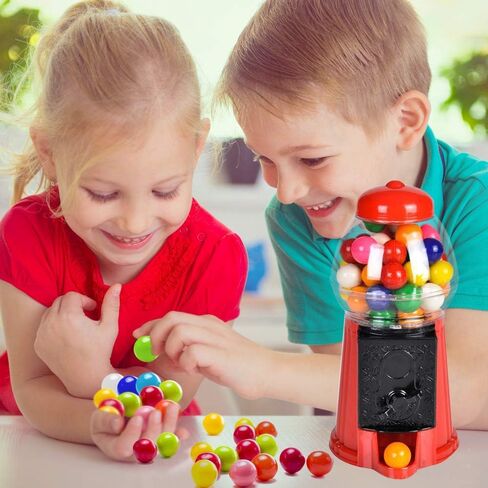 ArtCreativity Gumball Machine Bank for Kids, Set of 2, 5.25 Inch Desktop Bubble Gum Mini Candy Dispenser, Unique Money Saving Coin Bank, Great Gift or Vintage Office Desk Decoration- Gumballs Included in Kuwait