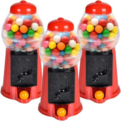 ArtCreativity Gumball Machine Bank for Kids, Set of 2, 5.25 Inch Desktop Bubble Gum Mini Candy Dispenser, Unique Money Saving Coin Bank, Great Gift or Vintage Office Desk Decoration- Gumballs Included in Kuwait