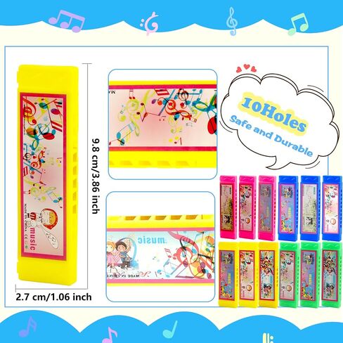 60 Pcs Cartoon Harmonica Bulk Plastic 5 Holes Harmonica Mini Harmonica Toy for Kids Party Goodie Bags Stuffers, Random Color Pattern in Saudi Arabia