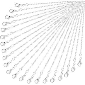36 Pack Chain Necklace Bulk for Jewelry Making, Cridoz Necklace Jewelry Chains Silver Plated Necklace Chains for Necklace Jewelry Making, 1.2 mm (18 Inches) in Kuwait