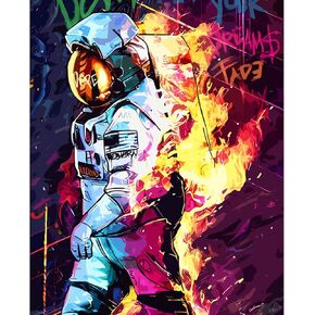 Tucocoo Starry UFO DIY Paint by Numbers for Adults Bus in Forest DIY Oil Painting Acrylic Paint Art Moon Stars Painting Kits Canvas with Acrylic Paint UFO Fantasy Decor 16x20 Inch （Without Frame ）