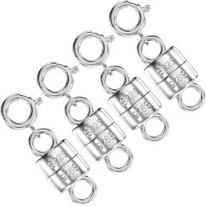 925 Sterling Silver Magnetic Necklace Clasps and Closures,Mini Bracelets Clasp Converter Gold and Silver Chain Extender for Jewelry Making Supplies