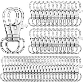 anezus 100Pcs Key Chain Clip Hooks Swivel Lanyard Snap Hook Keychain Hooks for Lanyard Key Rings Crafting