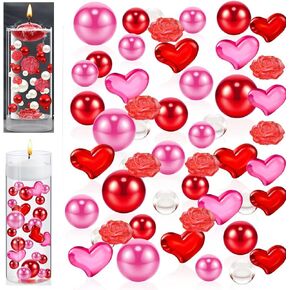 12030 PCS Easter Vase Filler Decorations - Floating Red Blue Easter Pearls Diamond - Acrylic Plastic Glass Bunny Rabbit Carrot Egg Vase Decor Filler - Water Gel Jelly Beads Balls for Vases