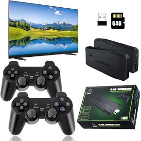وحدة تحكم ألعاب ريترو - وحدة تحكم ألعاب فيديو Vaomon، مدمجة في أكثر من 20,000 لعبة كلاسيكية، مخرج HDMI 4K Game Stick للتلفزيون، وحدات تحكم لاسلكية مزدوجة 2.4 جيجا 9 محاكيات، للأطفال in Kuwait