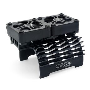 Surpass Hobby RC Motor Heatsink with Double16000RPM Cooling Fans 8.4V Aluminum Heat Sink Fit 55/56/58mm Size Brushless Motor for 1/5 RC Car Truck Buggy Crawler Red