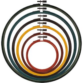 XEmbro 6 Pieces 6 Size Vintage Embroidery Hoops Bamboo Cross Stitch Needlework Circle Rings for Craft Sewing and Ornaments in Kuwait