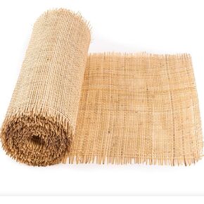 18" Width Square Rattan Cane Webbing Roll 9 Feet for Caning Projects Fine Radio Net Mesh Pre Woven Open Rattan Fabric Furniture Woven Rattan Sheet Crafts Chair Caning Supplies Wicker (9 Feet)