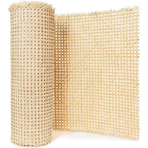 18" Width Natural Rattan Hexagon Weave Fabric Woven Rattan Sheets for Crafts & Furniture Repair (9 Feet)