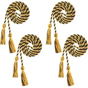 Beautyflier® Pack of 4 Graduation Honor Braided Cords with Sewing Tassels Polyester Yarn Honor Cord for Bachelor Gown for Graduation Students (White & Blue(4pcs))