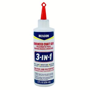 BEACON 3-in-1 Advanced Craft Glue - Fast-Drying, Crystal Clear Adhesive for Wood, Ceramics, Fabrics, and More, 8-Ounce