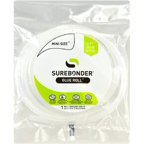 Surebonder Mini Hot Glue Stick Roll, 60" (5 Feet), 5/16" Diameter - Long Glue Stick, Uninterrupted Gluing, All Purpose for Crafting and DIY, Clear in Saudi Arabia