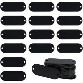 StayMax Aluminum Engraving Blanks Tags Stamping Blanks Tags with 2 Holes 25 Pack (Black)