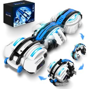 BAZADER RC Cars with LED Lights - Remote Control Car Snake 360° Roll Toys, Birthday for Kids Age 7 8 9 10 11+ Year Old, 2 Batteries 60+min, Indoor/Outdoor Toys for 6-12 yr Teen Boys