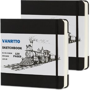 Vanrtto Hardcover Sketch Book, Square Mixed Media Sketchbook 8x8 Inch in Kuwait