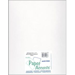 PA Paper Accents Chipboard Pack 8.5" x 11" White, 1X Heavy 46 Point, chipboard Sheets for Embellishment Making, Scrapbooking, Printing, Cutouts and Crafts, 25 Pieces in Saudi Arabia