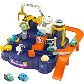 Car Adventure Toy for Toddlers - Car Race Track Toy with 2 Mini Cars - Space City Rescue Car Playset - Fine Motor Skill - Preschool Educational Toys Games for 3 4 5 6 Boys and Girls (Small) in Kuwait