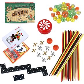 GOTHINK 10 in 1 Board Game Set - Travel-Friendly Family Games with Backgammon, Chinese Checkers, Snakes and Ladders, and More