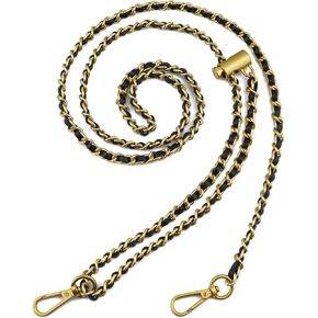 BEAULEGAN Thin Purse Chain Strap Adjustable Microfiber Leather Replacement for Crossbody Shoulder Bag, 55 Inches Long Black
