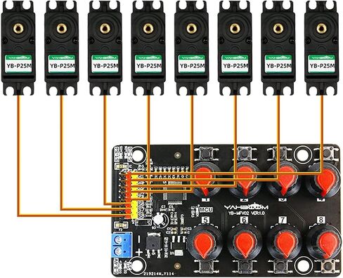 Yahboom RC Servo Tester Channels Servo Motors Controller Centering Tool with Over-Current Protection, 2 Control Modes Support Manual Adjustment Courier Return Overcurrent Test (Servo Tester 1 chan) in Kuwait