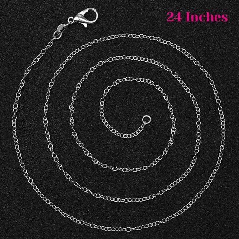 36 Pack Chain Necklace Bulk for Jewelry Making, Cridoz Necklace Jewelry Chains Silver Plated Necklace Chains for Necklace Jewelry Making, 1.2 mm (18 Inches) in Kuwait