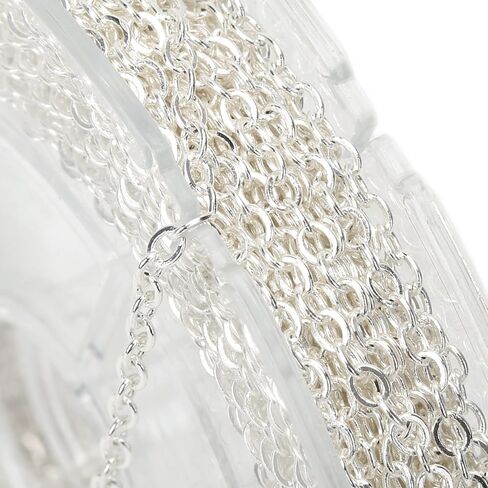 33Feet 1.5MM Stainless Steel Cable Chain Roll with 20 Lobster Clasps and 50 Open Jump Rings Supplies for Jewelry Making in Kuwait