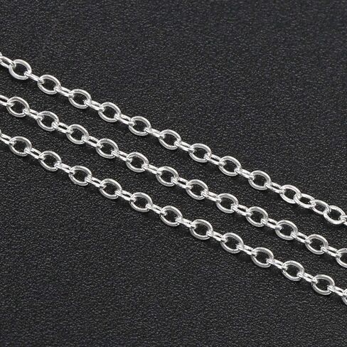 33Feet 1.5MM Stainless Steel Cable Chain Roll with 20 Lobster Clasps and 50 Open Jump Rings Supplies for Jewelry Making in Kuwait