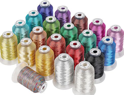 New brothread 20 Assorted Colors Metallic Embroidery Machine Thread Kit in Kuwait