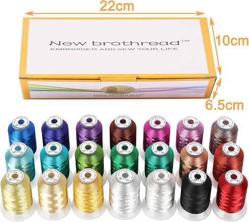 New brothread 20 Assorted Colors Metallic Embroidery Machine Thread Kit in Kuwait