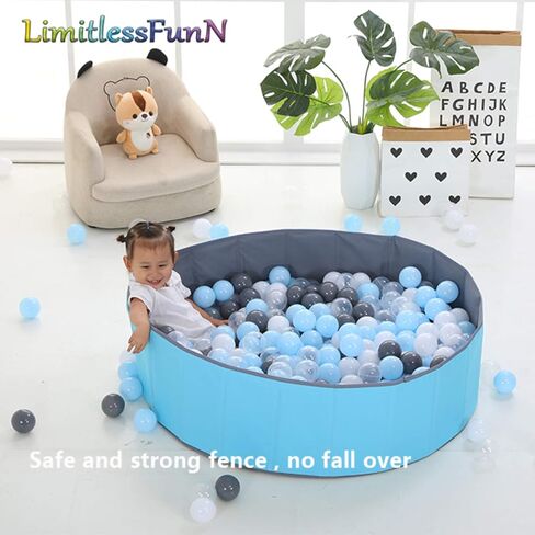 LimitlessFunN Kids Ball Pit Foldable Double Layer Oxford Cloth Play Ball Pool with Storage Bag (Balls Not Included) Playpen for Baby Toddlers (32 Inch, Small, Pink) in Kuwait