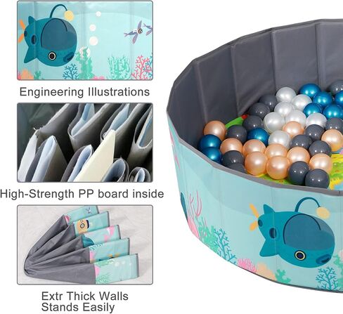 LimitlessFunN Kids Ball Pit Foldable Double Layer Oxford Cloth Play Ball Pool with Storage Bag (Balls Not Included) Playpen for Baby Toddlers (32 Inch, Small, Pink) in Kuwait