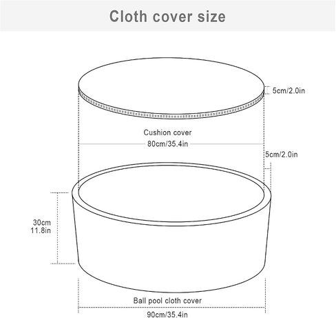 TRENDBOX Ball Pit Cover 35.4 x 11.8 inch, Light Pink, For Kids, Includes Bottom & Wall Cover in Kuwait