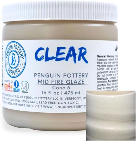 Penguin Pottery - Ceramic Glaze - Mid-Fire Cone 5 & 6 - Base Series - Glossy Clear - 16 oz | 473 ml in Kuwait
