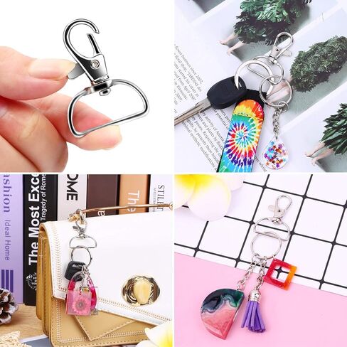 Swivel Clasp Hooks, Anezus 80Pcs Key Chain Clip Hooks, D Ring Clip Lanyard Hardware for Keychain Making, Lanyard Making, Purse Hardware, DIY Craft (1" Inside Width) in Saudi Arabia