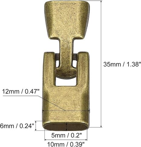 uxcell 8 Sets Silver Alloy Bracelet Flat Buckle Clasps, 35mm Clasps Leather Cord End Cap Connector for DIY Flat Leather Bracelet Jewelry Making in Saudi Arabia