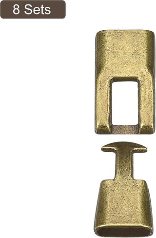 uxcell 8 Sets Silver Alloy Bracelet Flat Buckle Clasps, 35mm Clasps Leather Cord End Cap Connector for DIY Flat Leather Bracelet Jewelry Making in Saudi Arabia