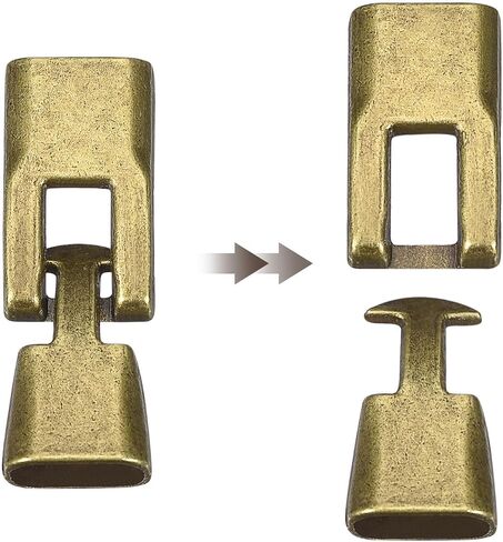 uxcell 8 Sets Silver Alloy Bracelet Flat Buckle Clasps, 35mm Clasps Leather Cord End Cap Connector for DIY Flat Leather Bracelet Jewelry Making in Saudi Arabia