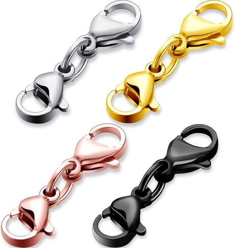 Double Lobster Clasp Extender Double Claw Connector Bracelet Extension Clasp Small Bracelet Extender Necklace Shortener Clasp for DIY Jewelry Making 0.98 Inch(Silver,0.98 Inch) in Kuwait